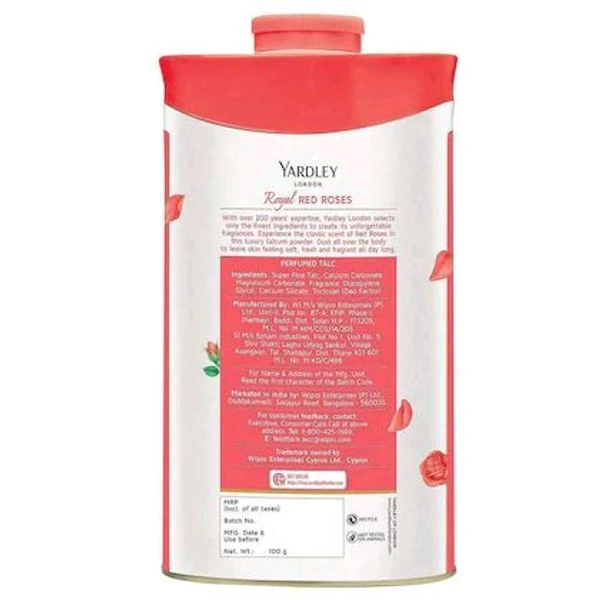 YARDLEY LONDON ROYAL RED ROSES TALCUM POWDER - 100g