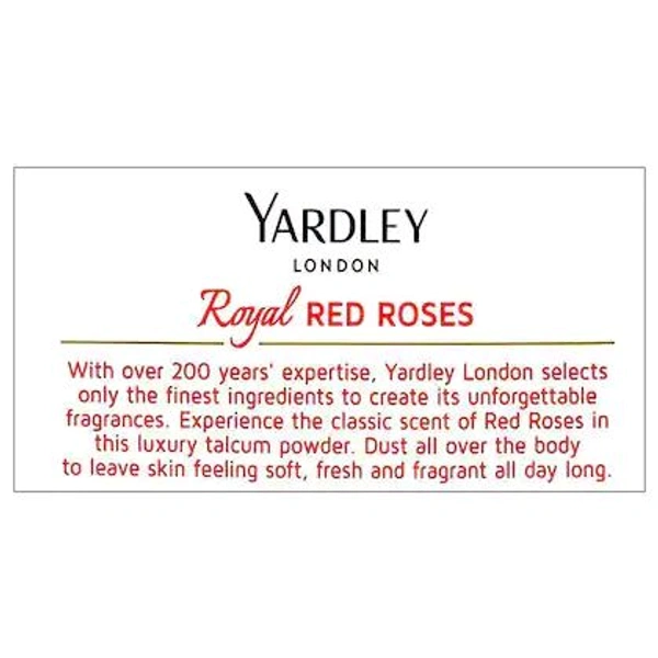 YARDLEY LONDON ROYAL RED ROSES TALCUM POWDER - 100g