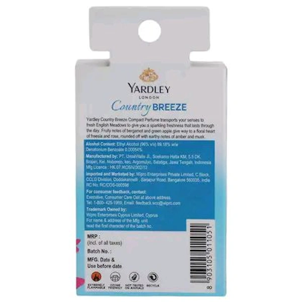 YARDLEY LONDON COUNTRY BREEZE COMPACT PERFUME 50%OFF - 18ml