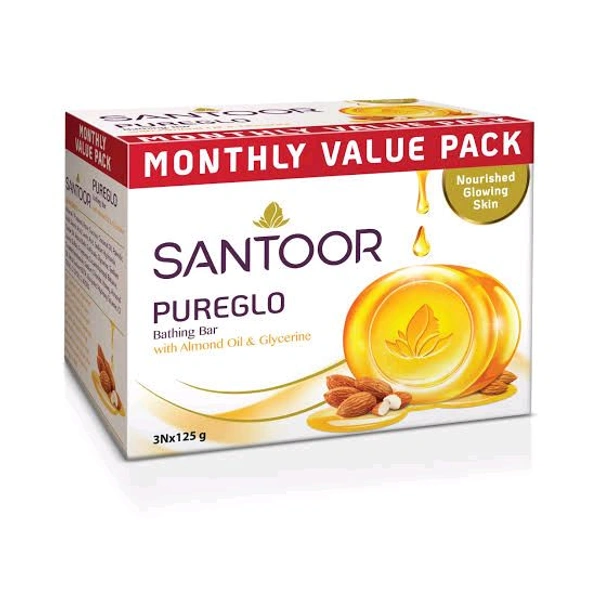 Santoor Pureglo Soaps - 3 Pcs