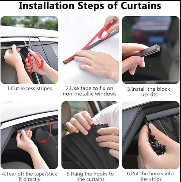 4Pcs Magic Car Window Curtain