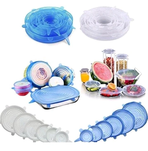 6 Pcs Silicon Lids Set (Imported)