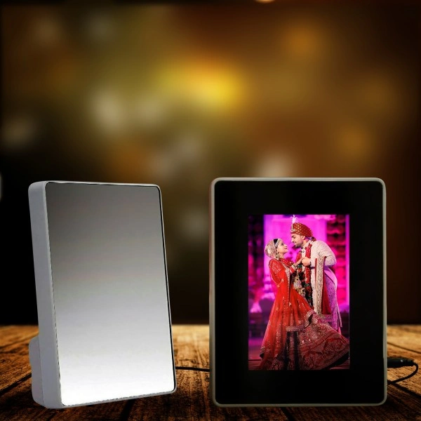 Magic Mirror Rectangular 2 in 1 Photo Frame ( White )