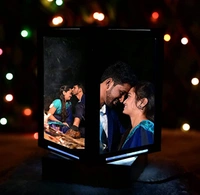 Rotating Cube (Customized Led Table Lamps With 5 Personalized Photo Frames Rotating Cube)