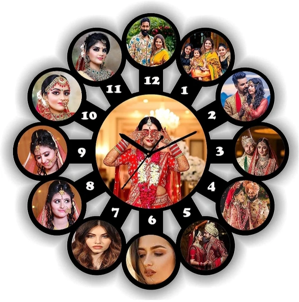13 Photos Clock Cutout - 16x16 Inch