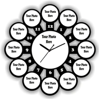13 Photos Clock Cutout - 16x16 Inch