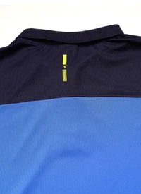 Men Color Block Polo Neck Blue T-Shirt - Xl