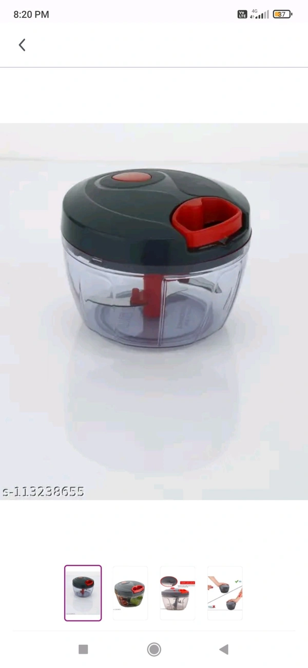 Able 550ml Plastic Grey Mini Handy Chopper