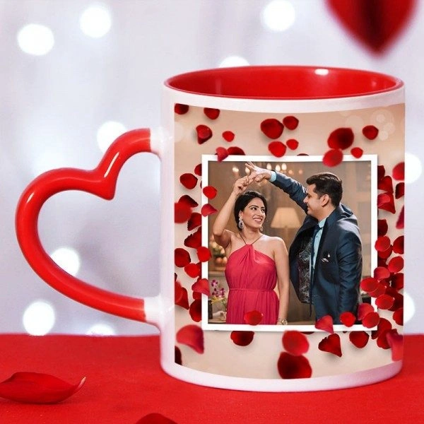 Heart Handle Mug - Red