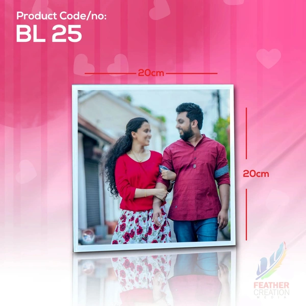 Glass Photo Frame Square BL 25
