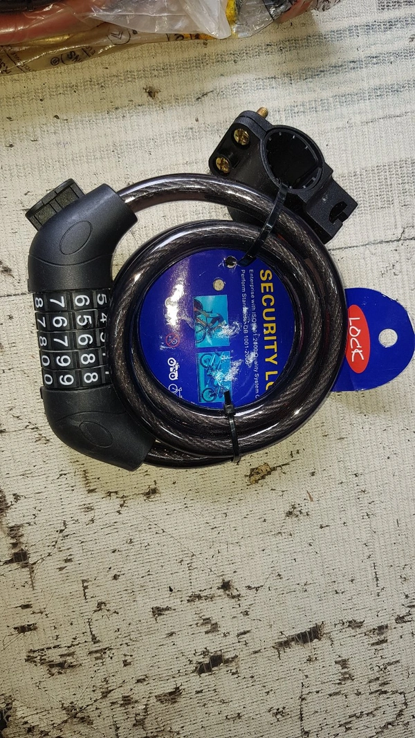 5 Digit Cycle Lock - Black, 1 Meter