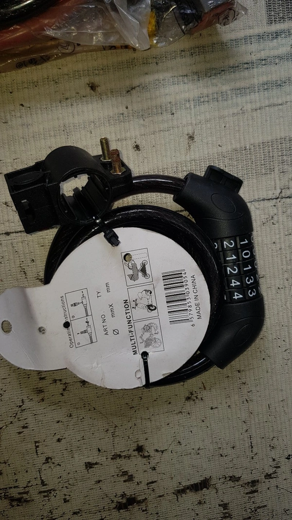 5 Digit Cycle Lock - Black, 1 Meter