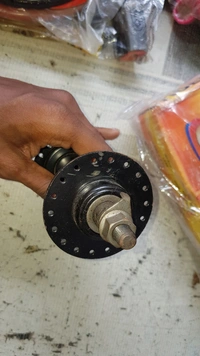 36 Hol Spoke Hub  Rear Wheel Hub  - Black, 7.5inc