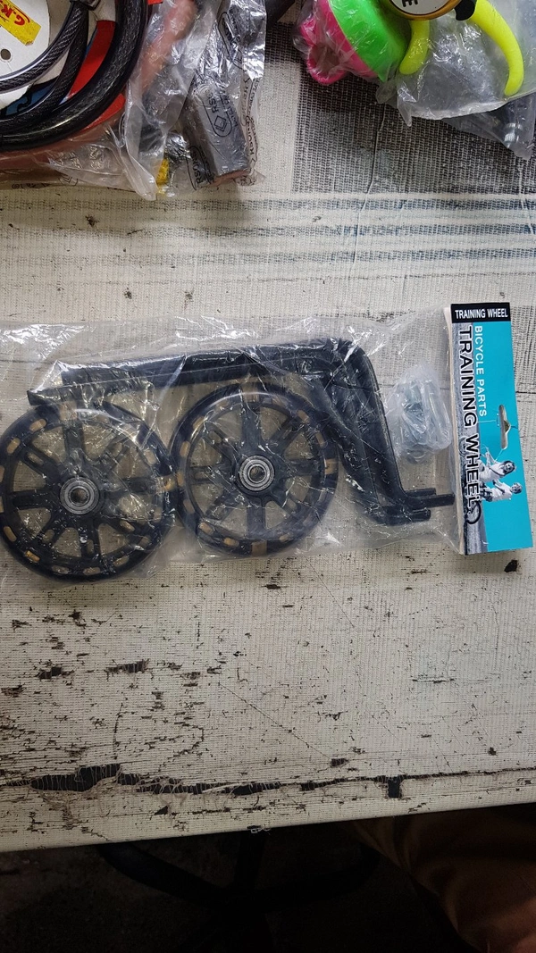 Kids Cycle Supporting Wheel  - Black, NORMAL