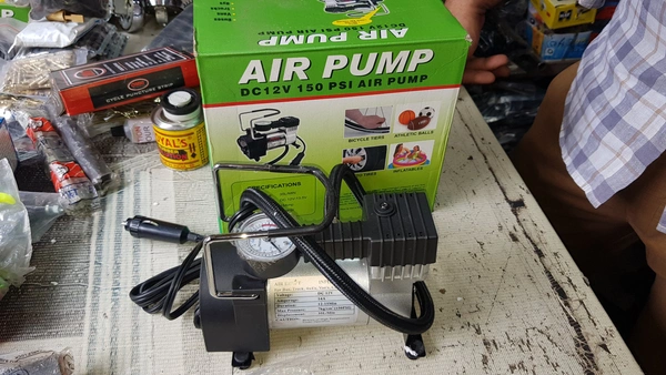Cycle And Car Air Pump  - White and Black, NORMAL