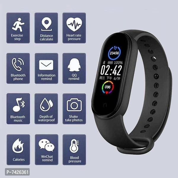 M4 Brand Intelligence Bluetooth Wrist Smartwatch Band - Black