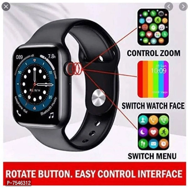 T55 Best Smart Watch T55+ Series 7 Smart watch with Bluetooth Calling, Extra Straps, Heart Rate Monitor,Fitness Tracker,Multiple Faces 50+,Full Touch Display - Black, Size 44*38*8mm