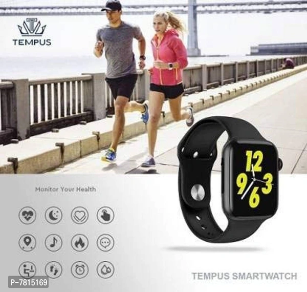 Bluetooth Call Heart Rate Function Smartwatch - Black