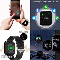 Wireless D20 Smartwatch With Blood Pressure Tracking Heart Rate Sensors - Black