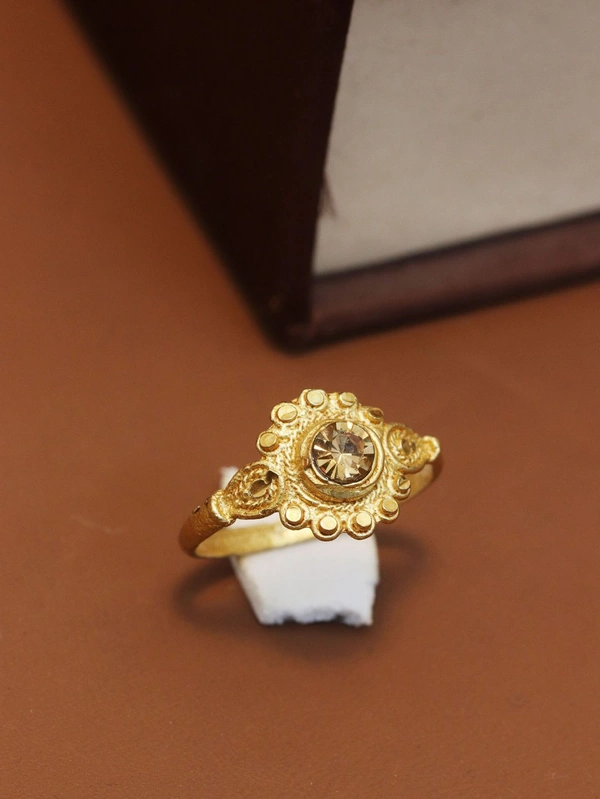 Golden Metal Alloy Ring  - Golden