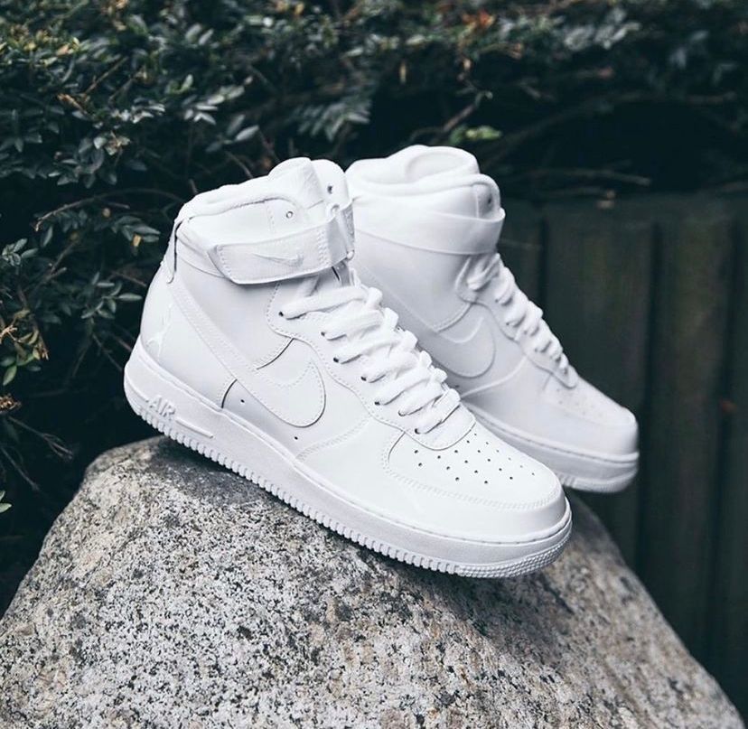 all white nike air force ones high tops