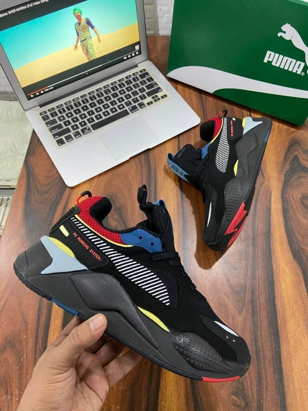 puma rs-x black red shoes - 42uk8