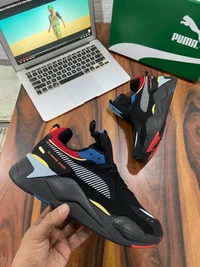 puma rs-x black red shoes - 42uk8