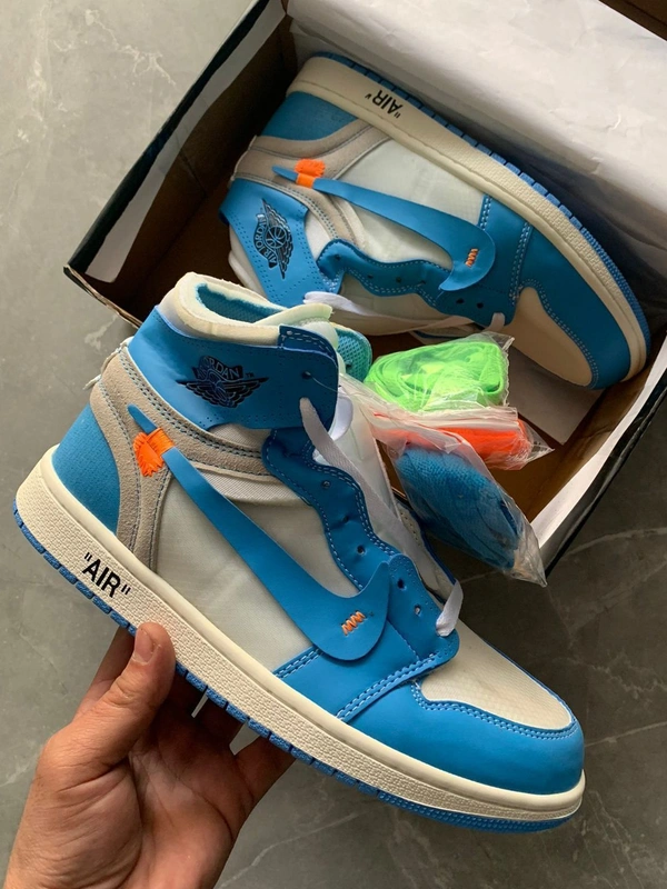 Nike air jordan retro-1 off white blue sneakers for men - 41uk7