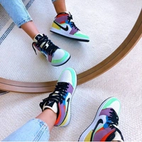 Air Jordan 1 mid multicolor shoes for ladies - 37uk4-4.5