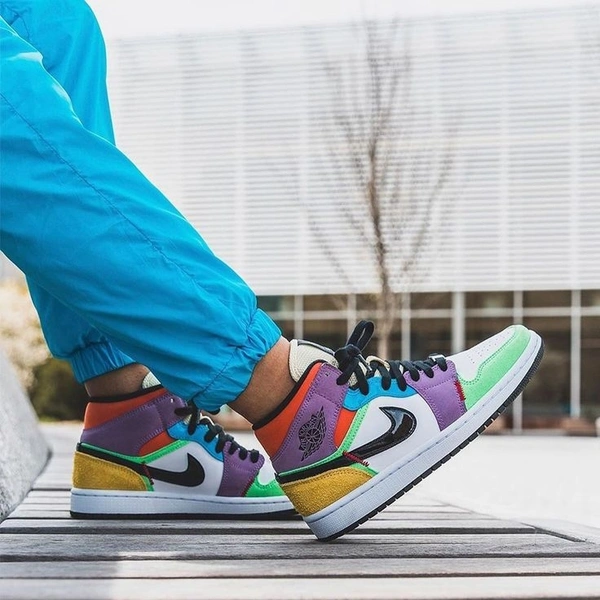 Air Jordan 1 mid multicolor shoes for ladies - 38uk5