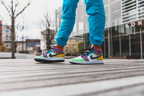 Air Jordan 1 mid multicolor shoes for ladies - 38uk5