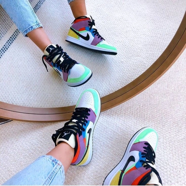 Air Jordan 1 mid multicolor shoes for ladies - 39uk5.5
