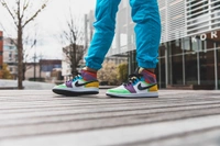 Air Jordan 1 mid multicolor shoes for ladies - 40uk6