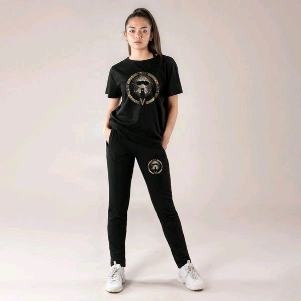 Women Luxury Co-Ord Set(TIE) - Black, S