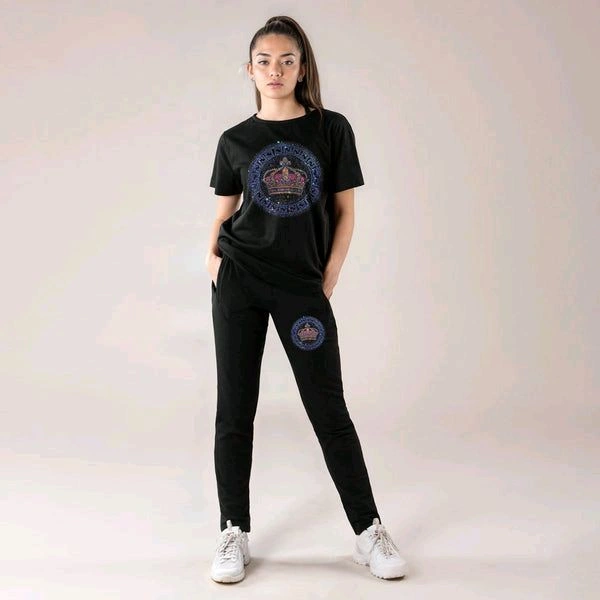 Women Luxury Co-Ord Set (Crown) - Black, S