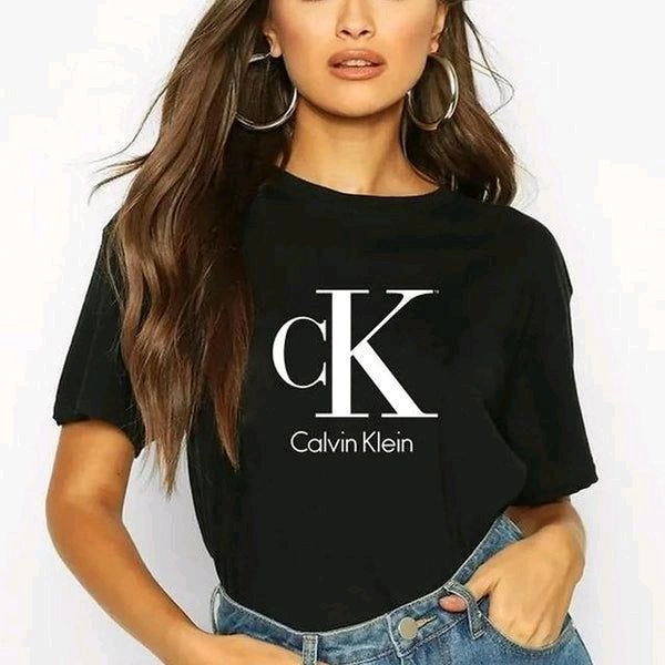Women's Luxury Cotton T-shirts (AB38) - Black, L