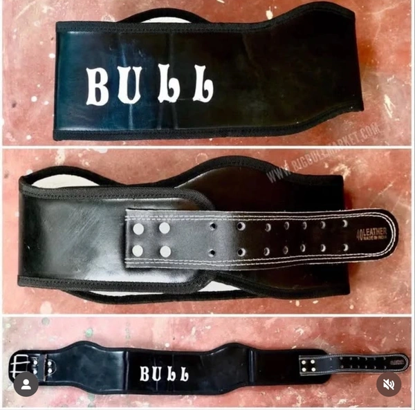 Bull 6” Inch Leather Power Belts - Black, 46