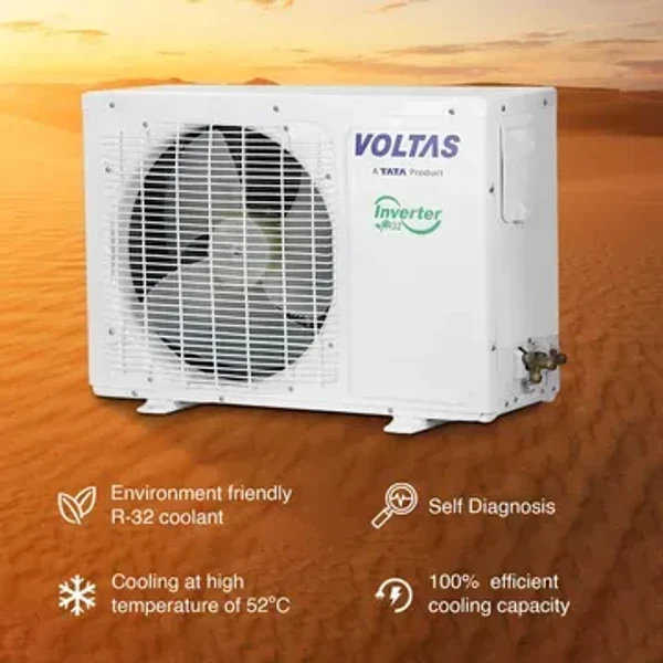 VOLTAS 103V Vectra Elite 4 in 1 Convertible 0.8 Ton 3 Star Inverter Split AC with Turbo Cooling (2023 Model, Copper Condenser)