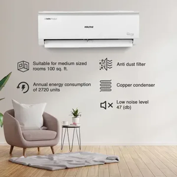 VOLTAS 103V Vectra Elite 4 in 1 Convertible 0.8 Ton 3 Star Inverter Split AC with Turbo Cooling (2023 Model, Copper Condenser)