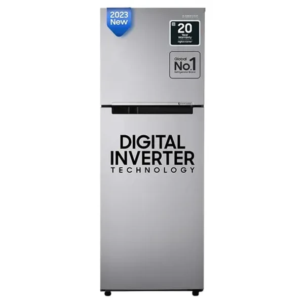 SAMSUNG 236 Litres 2 Star Frost Free Double Door Refrigerator with Digital Inverter Technology (RT28C3032GS/HL, Gray Silver) - 236