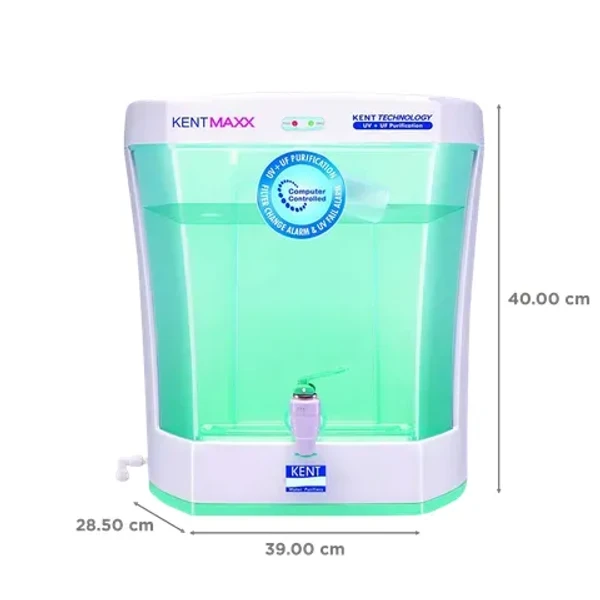 KENT Maxx 7L UV + UF Water Purifier with Double Purification Process (White/Blue)