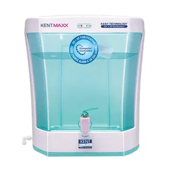 Kent KENT Maxx 7L UV + UF Water Purifier with Double Purification Process (White/Blue) - White/Blue