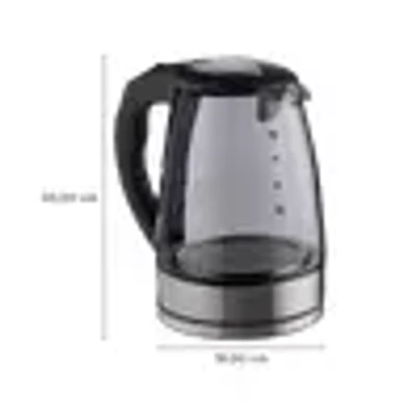 KENT Elegant 2000 Watt 1.8 Litre Electric Kettle with 360 Degree Rotation Base (Transparent)