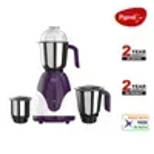 Pigeon Eva 750 Watt 3 Jars Mixer Grinder (Shock Proof Body, Purple)