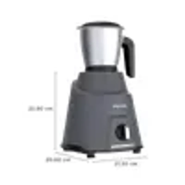 PHILIPS Viva Collection 750 Watt 3 Jars Mixer Grinder (19000 RPM, Hands-free Operation, Cashmere Grey/Bold Black)