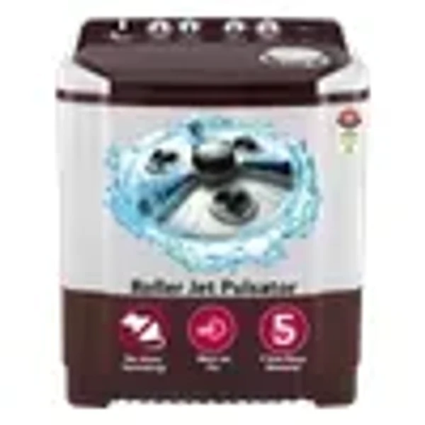 LG 8 kg 5 Star Semi Automatic Washing Machine with Lint Filter (P8030SRAZ.ABGQEIL, Burgundy)