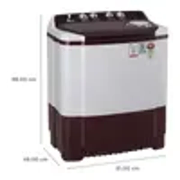 LG 8 kg 5 Star Semi Automatic Washing Machine with Lint Filter (P8030SRAZ.ABGQEIL, Burgundy)