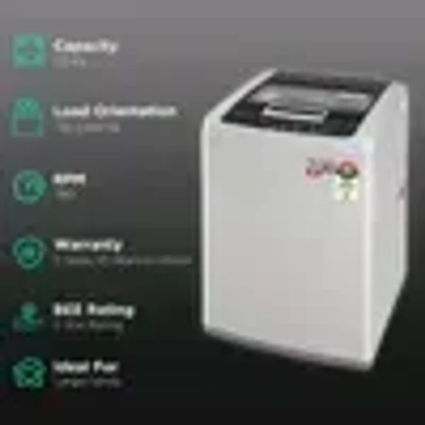 LG 7.5 kg 5 Star Inverter Fully Automatic Top Load Washing Machine (T75SKSF1Z.ASFQEIL, TurboDrum, Middle Free Silver)