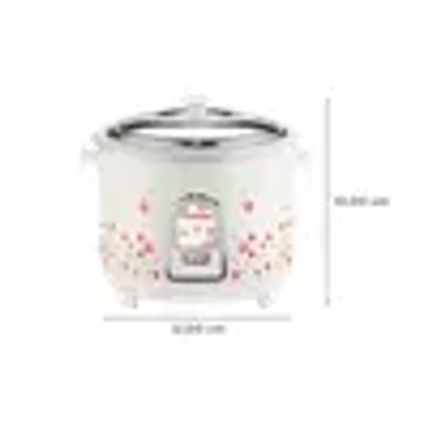 Butterfly Blossom 1.8 Litre Electric Rice Cooker with Cool Touch Body (White)