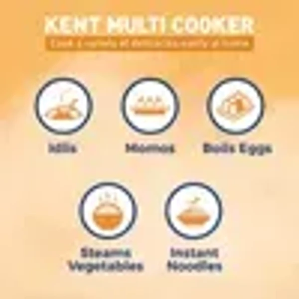 KENT 1.2 Litre Electric Multi Cooker with Auto Shut Off (White)